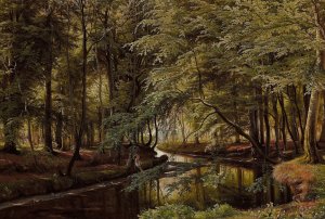 Parti fra Jaegersborg Dyrehave. Mildt Dagslys by Carl Frederic Aagaard - Oil Painting Parti fra Jaegersborg Dyrehave. Mildt Dagslys by Carl Frederic Aagaard - Hand-Painted Oil Painting Reproduction